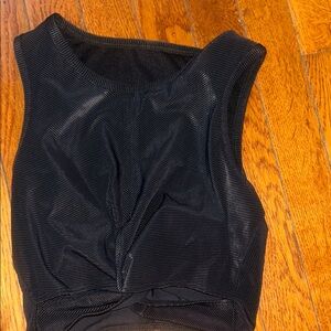 Onzie Black Ribbed Crop Top